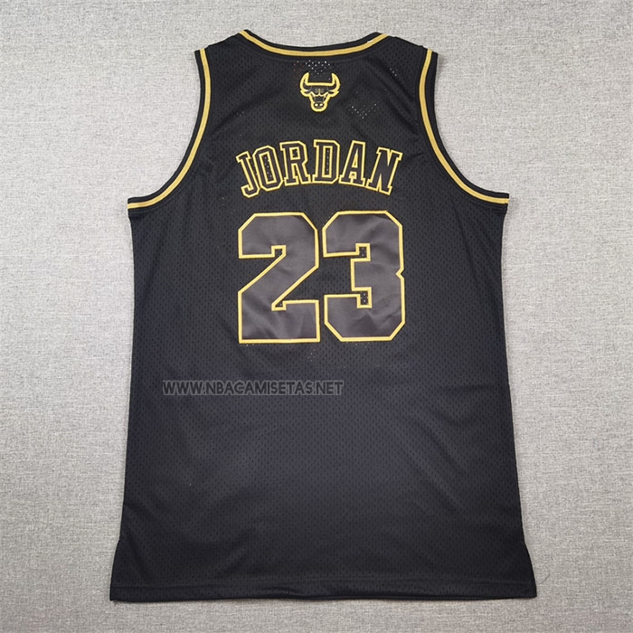 Camiseta Chicago Bulls Michael Jordan NO 23 Mitchell & Ness 1997-98 Oro Negro